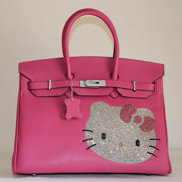 HK0001 Hermes Birkin 35CM Togo Ciao Kitty Borsa in pelle Peach HK0